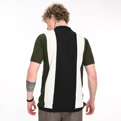 Contrast Vertical Stripe Half Sleeve Shirt