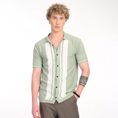 Middle Striped Old Money Half Sleeve Shirt