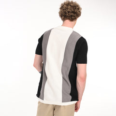 Contrast Vertical Stripe Half Sleeve Shirt