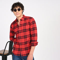 Checkered Flannel Casual Shirt for Men