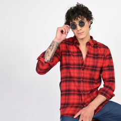 Checkered Flannel Casual Shirt for Men