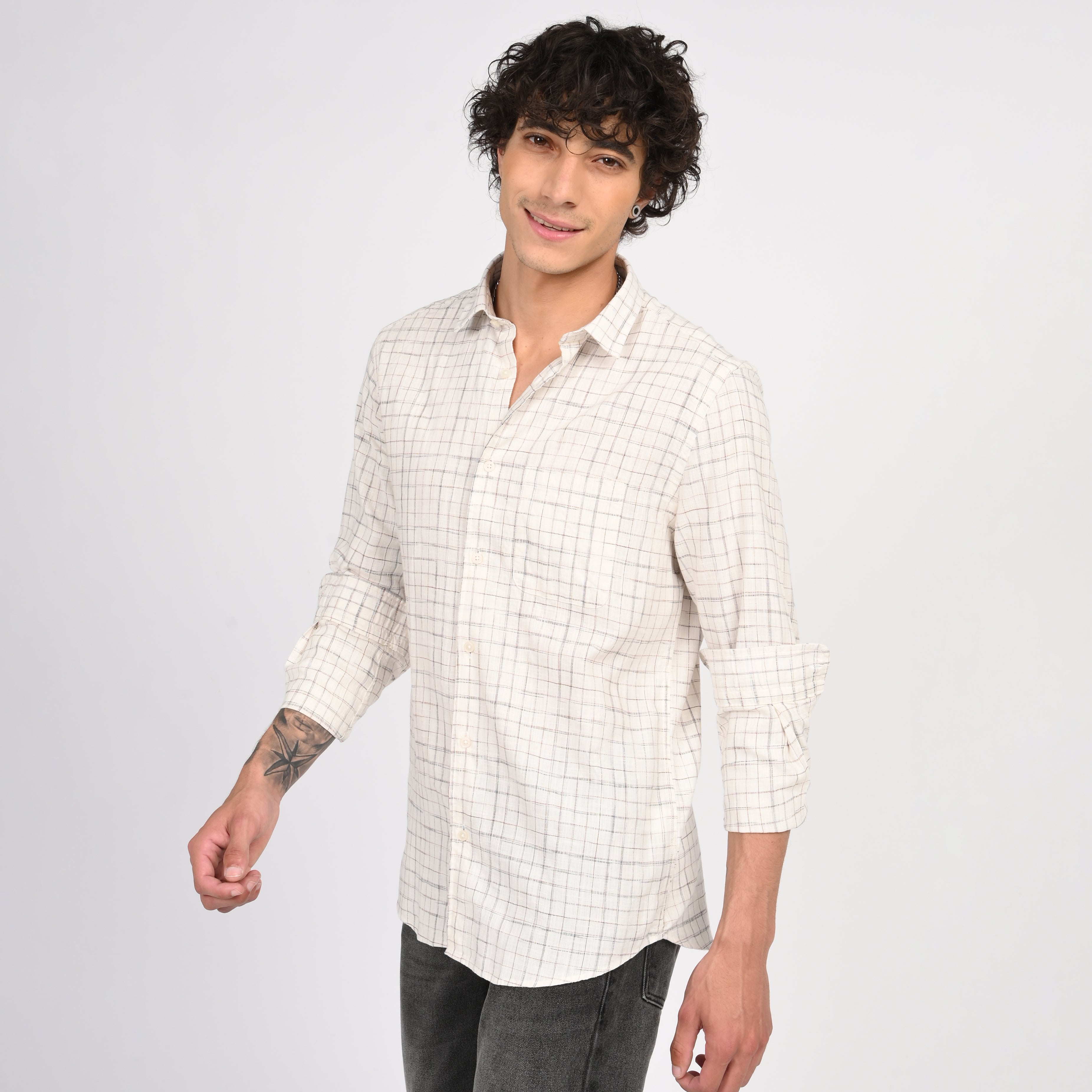 Linen Checkered Shirt - Snipes