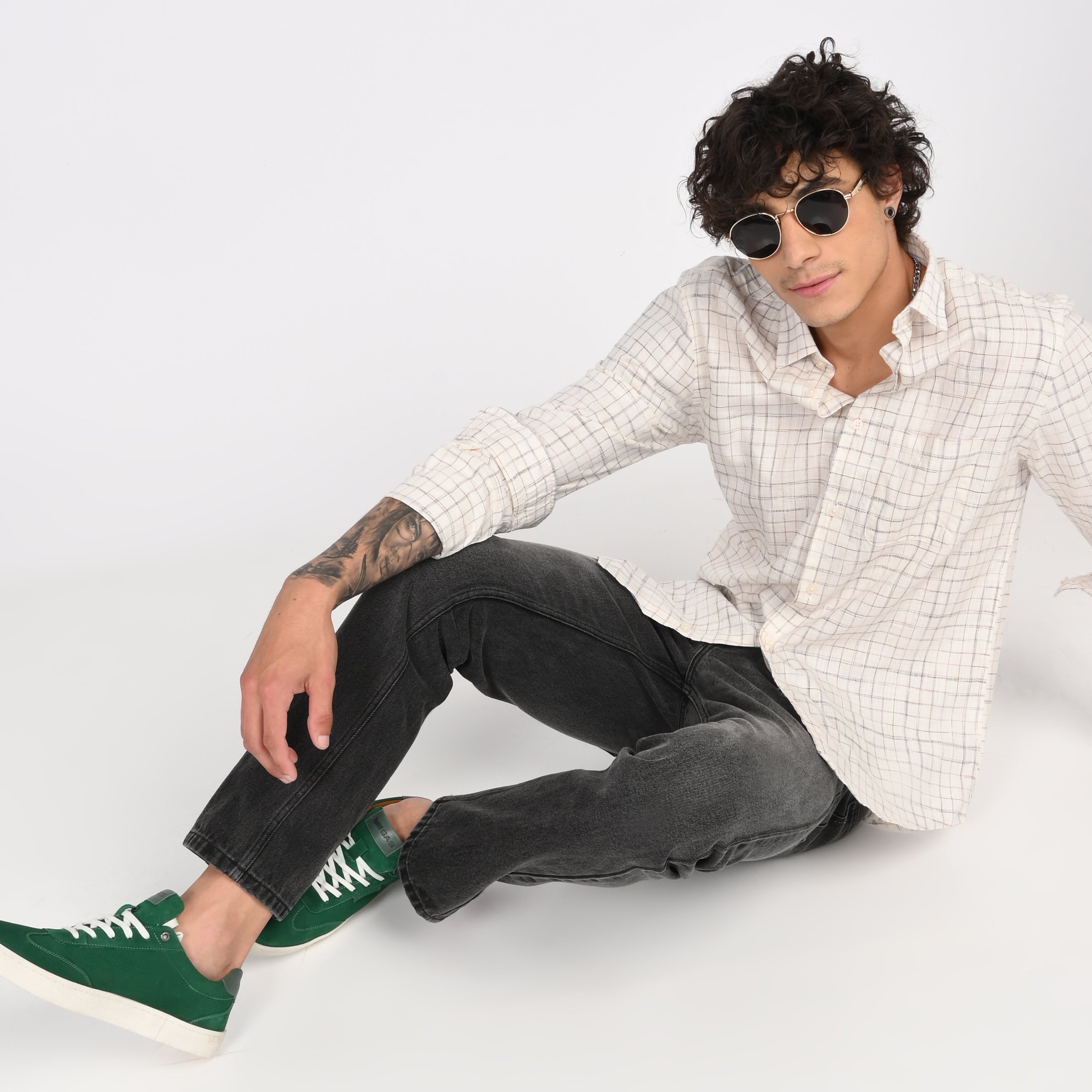 Linen Checkered Shirt - Snipes