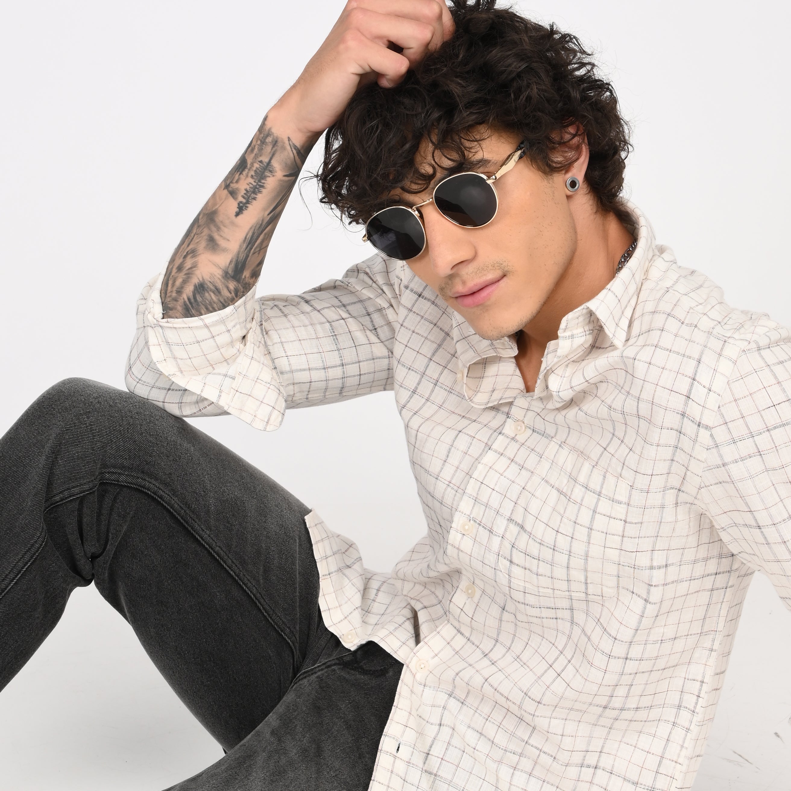 Linen Checkered Shirt - Snipes