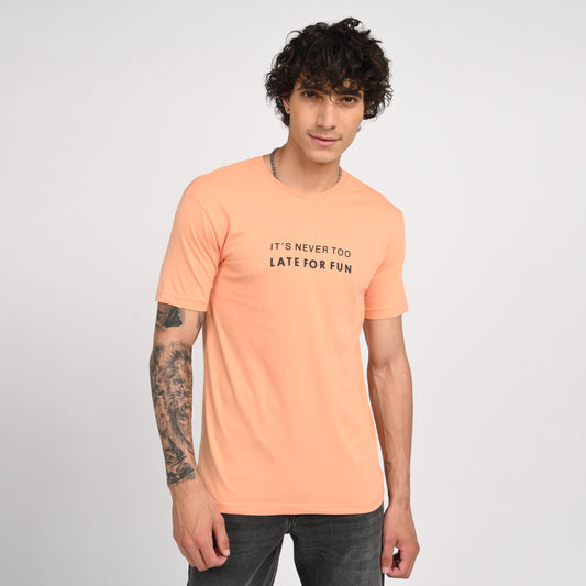 Light Coral Minimal Graphic T-Shirt