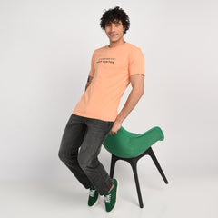 Light Coral Minimal Graphic T-Shirt