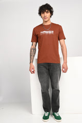 Brown Minimal Graphic T-Shirt