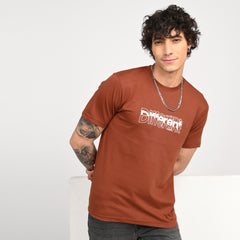 Brown Minimal Graphic T-Shirt