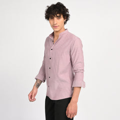 Mandarin Collar Plain Shirt - Snipes