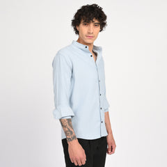 Mandarin Collar Plain Shirt - Snipes