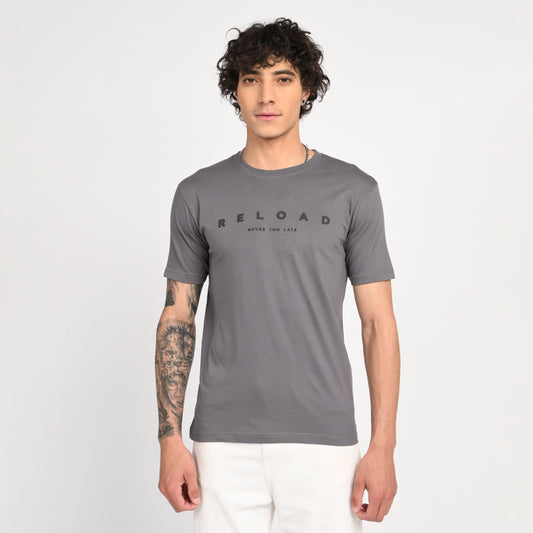 Grey Minimal Graphic T-Shirt