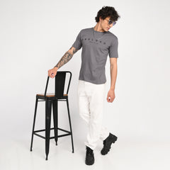 Grey Minimal Graphic T-Shirt