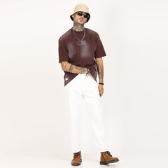 Back Print Distressed Washed T-Shirt