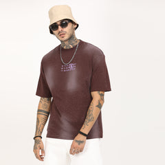 Back Print Distressed Washed T-Shirt