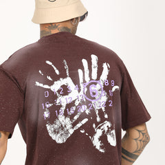 Back Print Distressed Washed T-Shirt