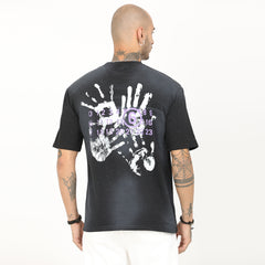 Back Print Distressed Washed T-Shirt