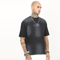 Back Print Distressed Washed T-Shirt
