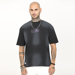 Back Print Distressed Washed T-Shirt