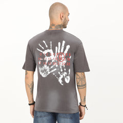 Back Print Distressed Washed T-Shirt