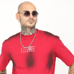 Back Print Distressed Washed T-Shirt