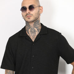 Casual Knitted Half Sleeve Shirt