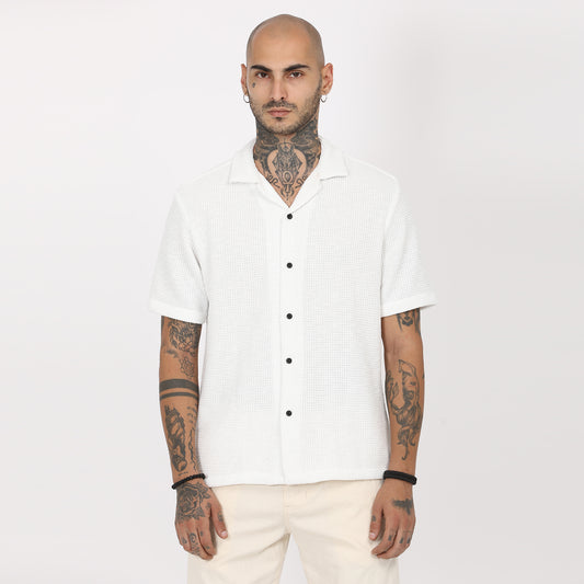 Casual Knitted Half Sleeve Shirt