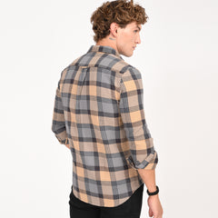 Monochrome Grid Casual Shirt