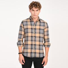 Monochrome Grid Casual Shirt