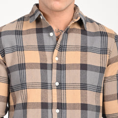 Monochrome Grid Casual Shirt