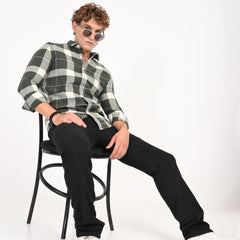 Monochrome Grid Casual Shirt