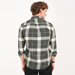 Monochrome Grid Casual Shirt