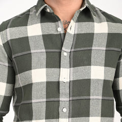 Monochrome Grid Casual Shirt