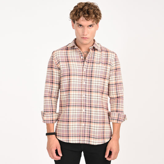 Casual Blush Tartan Shirt