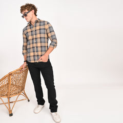 Monochrome Grid Casual Shirt