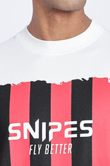 SNIPES Striped Oversized Printed T-Shirt