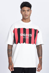 SNIPES Striped Oversized Printed T-Shirt
