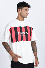 SNIPES Striped Oversized Printed T-Shirt