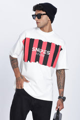 SNIPES Striped Oversized Printed T-Shirt