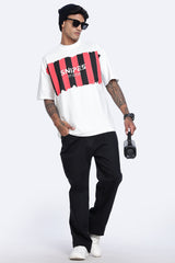 SNIPES Striped Oversized Printed T-Shirt