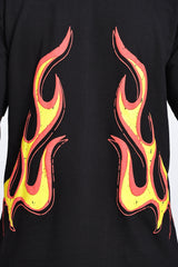Flame Graphic Oversized T-Shirt