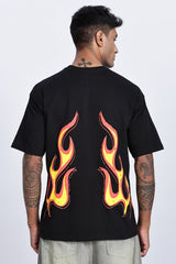 Flame Graphic Oversized T-Shirt