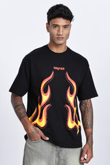 Flame Graphic Oversized T-Shirt