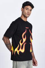 Flame Graphic Oversized T-Shirt