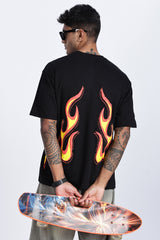 Flame Graphic Oversized T-Shirt