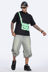 Graphic Chest Strap Oversized T-Shirt