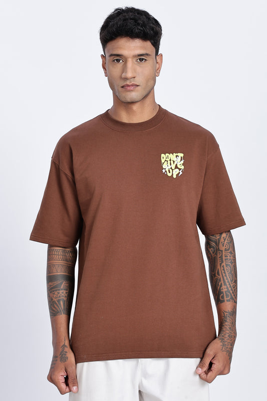 Don't Give Up Graphic Oversized T-Shirt