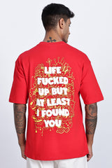 "At Least I Found You" Graphic Oversized T-Shirt