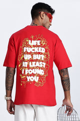 "At Least I Found You" Graphic Oversized T-Shirt