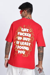 "At Least I Found You" Graphic Oversized T-Shirt