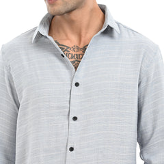 Slim Fit Stripe Full Sleeves - Casual Shirt